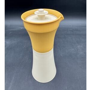 Tupperware #1246-15 Oil/Vinegar Cruet/Creamer Harvest Gold & Almond Vintage NOS